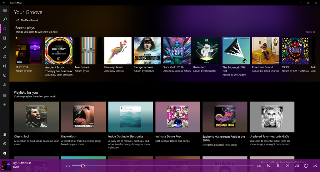 groove music not working